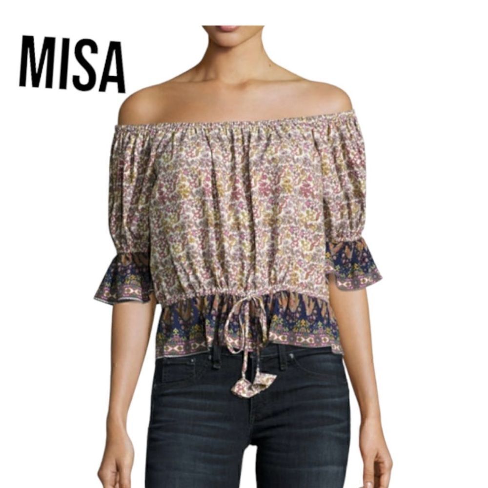 Misa Danya off the shoulder floral print top